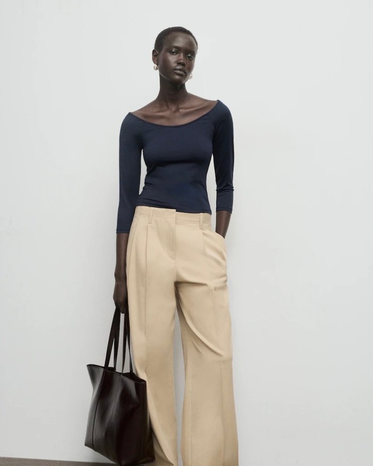 Truvakar Kollu Lacivert Kadın Bluz - Görsel 3