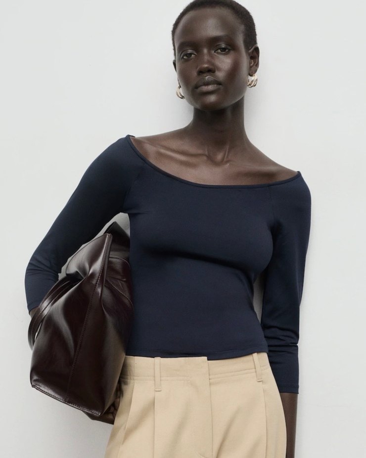 Truvakar Kollu Lacivert Kadın Bluz - Görsel 4