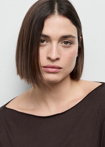 Mango Kayık Yaka Bluz Kahverengi - Görsel 3