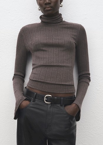 Balıkçı Yaka Çan Kollu Kazak - Görsel 2