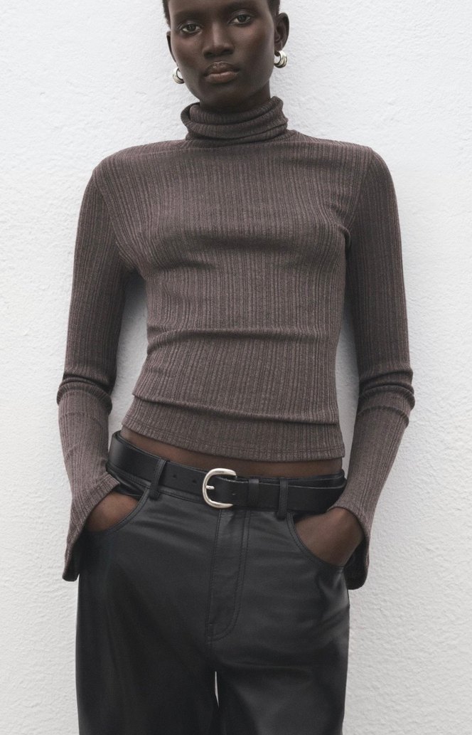 Balıkçı Yaka Çan Kollu Kazak - Görsel 2