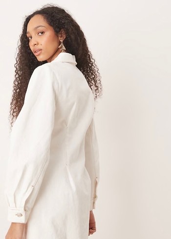 Denim Gömlek Elbise - Görsel 3