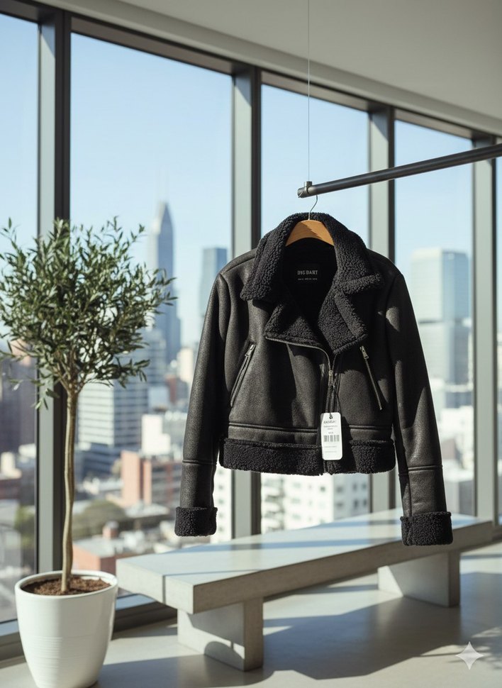 Siyah Kürklü Denim Kadın Ceket - Görsel 2