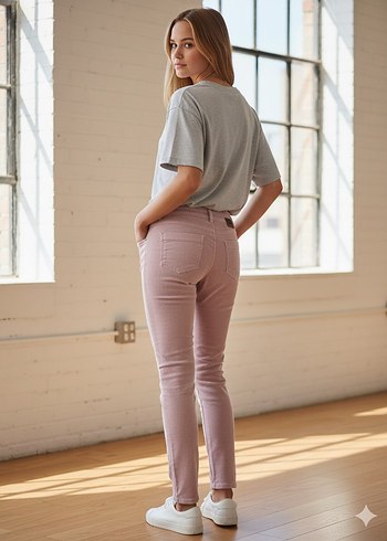 rodi mood Pembe pembe kadifePantolon - Görsel 3