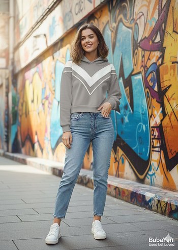 Bayan 3iplik sweatshirt - Görsel 4