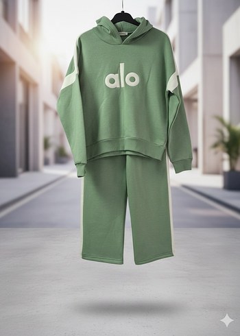 Kadın Haki Rahat Kesim Eşofman Takımı - Görsel 2