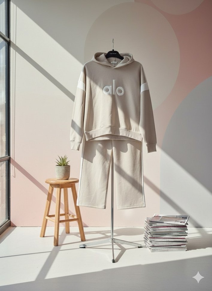 Kadın Haki Rahat Kesim Eşofman Takımı - Görsel 3