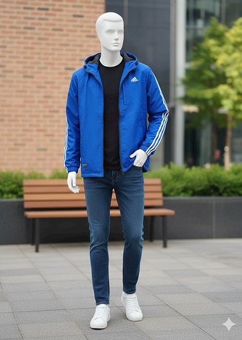 Kapüşonlu Fermuarlı Erkek Yağmurluk - Görsel 5