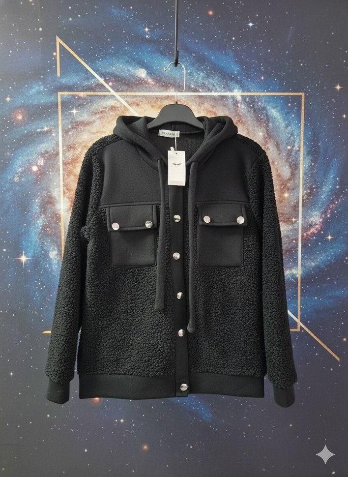 Bej Midi Kadın Peluş Ceket ikili takım - Görsel 3