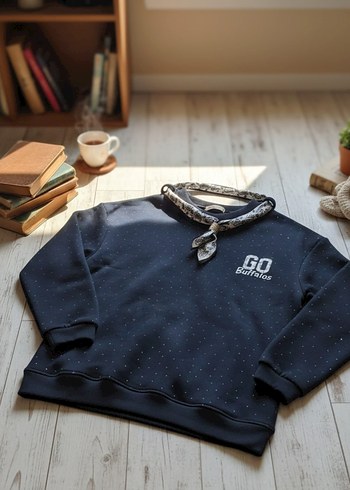 Bordo Bisiklet Yaka Bağlamalı Triko Kazak - Görsel 3