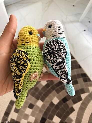 Amigurumi muhabbet kuşları 2 adet