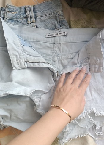 m Beden Gri Mini Kadın Denim Şort