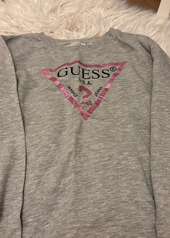 Guess Gri Uzun Kollu Pamuklu Tişört
