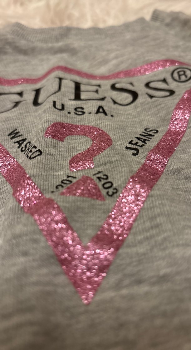 Guess Gri Uzun Kollu Pamuklu Tişört - Görsel 2