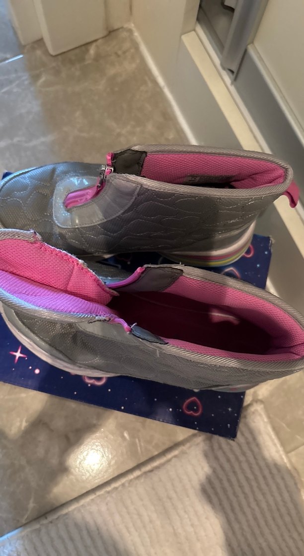 Kız Çocuk Gri Fermuarlı Spor Ayakkabı - Görsel 3