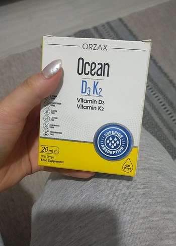 Orzax Ocean D3 K2 Vitamin D3 ve K2 Damlası 20ml