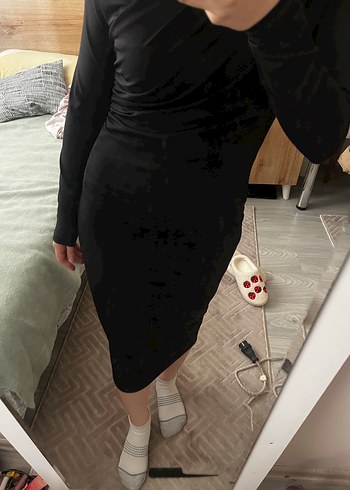 H&M siyah uzun elbise - Görsel 3