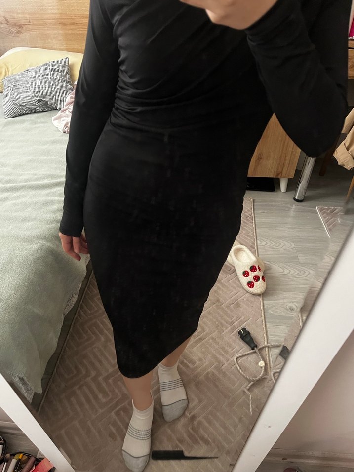 H&M siyah uzun elbise - Görsel 3