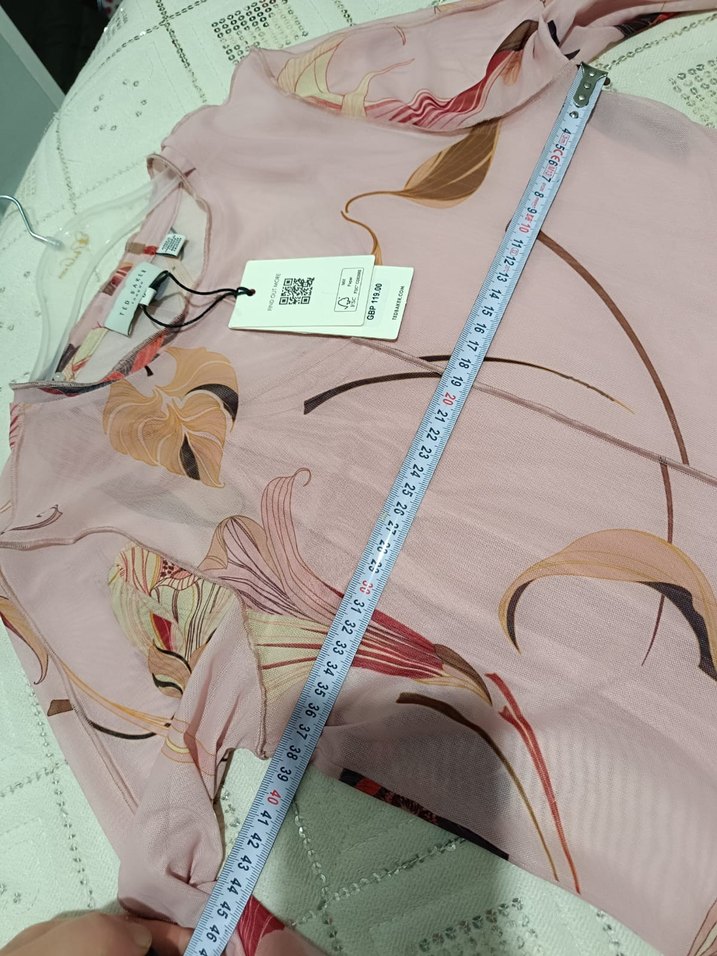 Ted Baker Pembe Desenli Transparan Mini Elbise yeni ve etiketli - Görsel 3