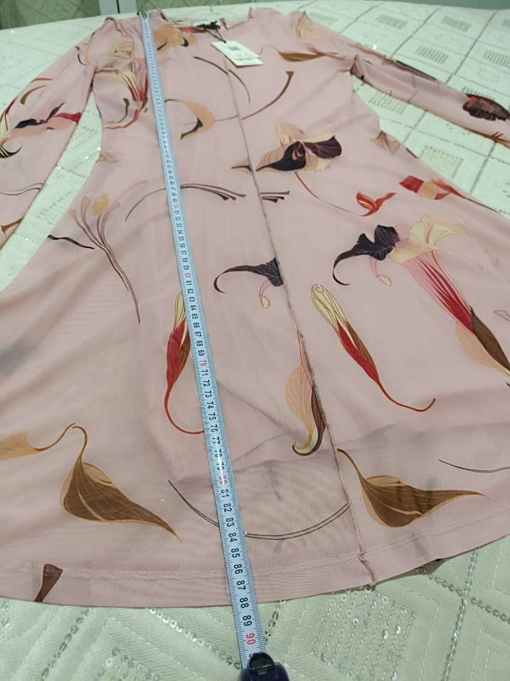 Ted Baker Pembe Desenli Transparan Mini Elbise yeni ve etiketli - Görsel 4