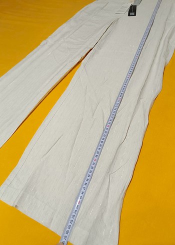 38 Beden Yargıcı Bej Kadın Keten Kumaş Pantolon