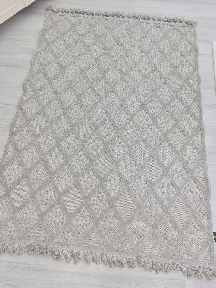 Bohem Gri Dokulu Kilim halı - Görsel 4