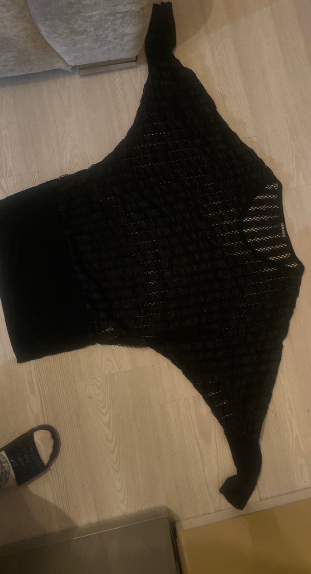 Kadın Siyah Örgü Uzun Kollu Kazak - Görsel 3