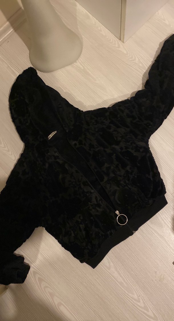 İçi polar dışı kadife kısa mont - Görsel 2