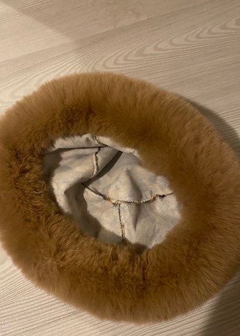 Kahverengi Leopar Desenli Kadın Kürklü Şapka - Görsel 2