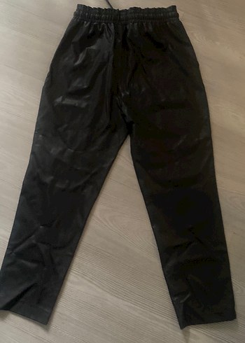 Gri renk deri pantolon lastikli - Görsel 3