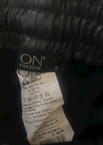 Gri renk deri pantolon lastikli - Görsel 2