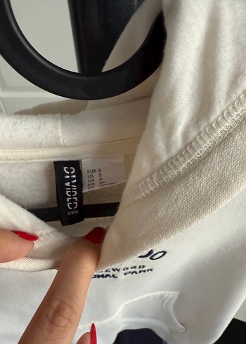s Beden beyaz Renk Beyaz Kapüşonlu Rahat Sweatshirt