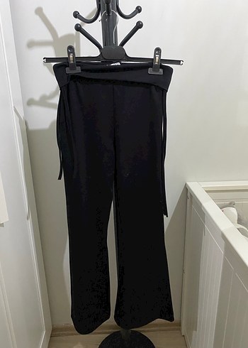 Bel Kıvırmalı  Siyah Kadın İspanyol Paça tayt - Görsel 2