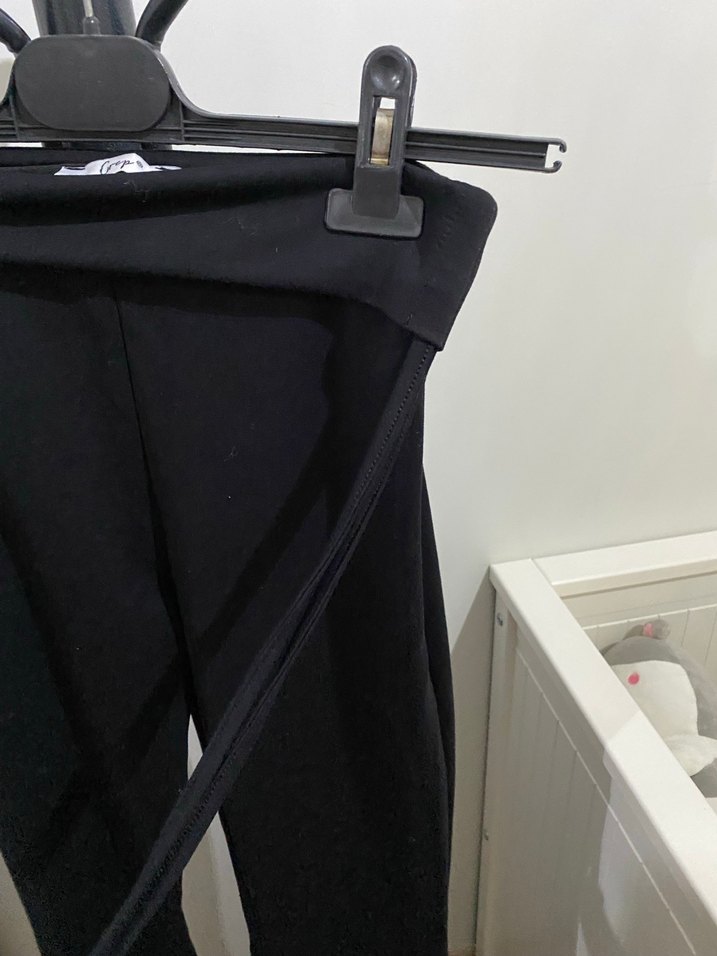 Bel Kıvırmalı  Siyah Kadın İspanyol Paça tayt - Görsel 3