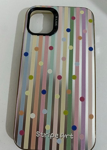 Çizgili ve Noktalı Parlak Telefon Kılıfı - Görsel 2