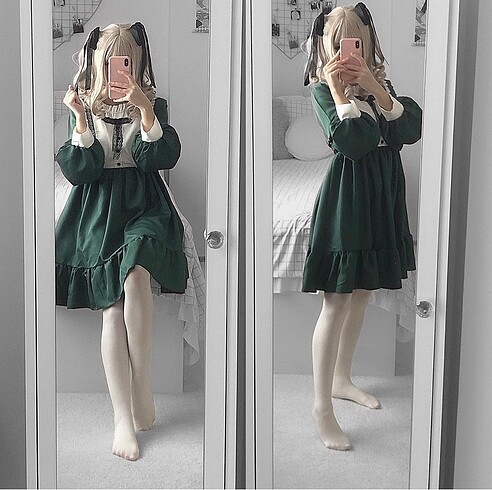Yeşil Lolita elbise