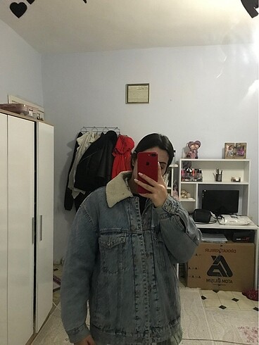 Pull and Bear Pull bear yünlü denim çeket