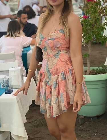 Diğer İnce askılı mini party elbisesi