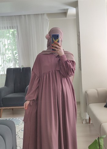 diğer Beden pembe Renk Kol bağlamalı elbise ferace