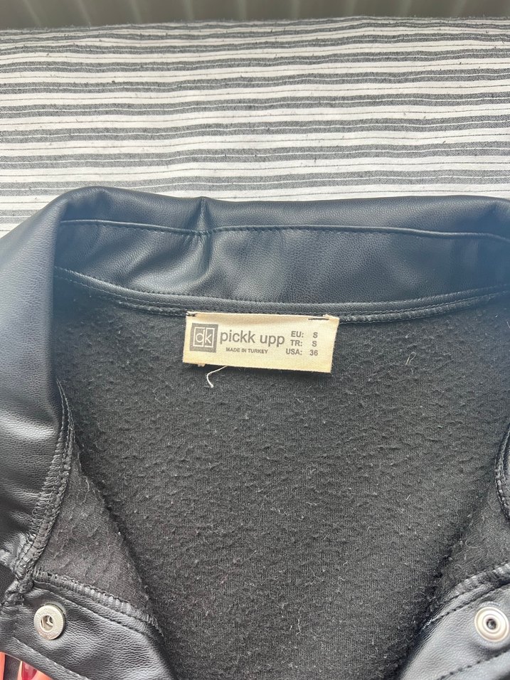 Siyah  Kadın Suni Deri Ceket - Görsel 3