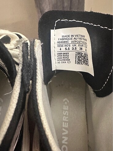 36 Beden siyah Renk Converse 36 numara