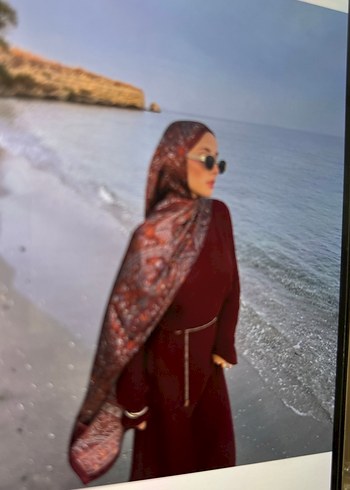 Bordo İpek Görünümlü Bohem Kadın Şal