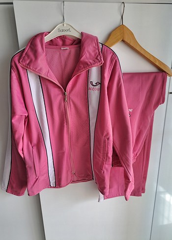 Pembe Fermuarlı Kadın Eşofman Takımı