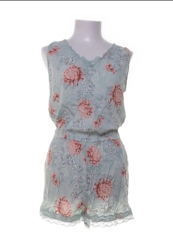 Lcw Turkuaz Dantel Detaylı Bohem Kısa Tulum - Görsel 7