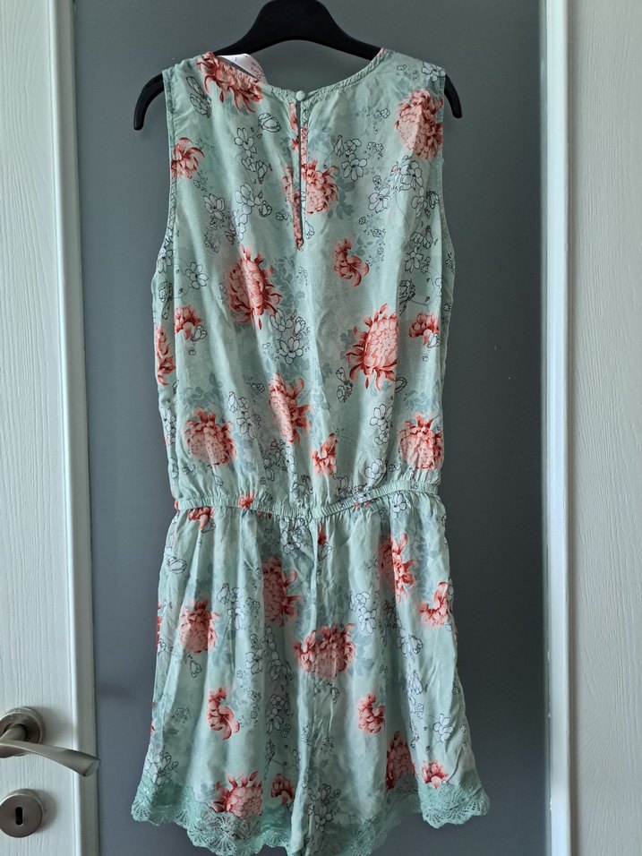 Lcw Turkuaz Dantel Detaylı Bohem Kısa Tulum - Görsel 4