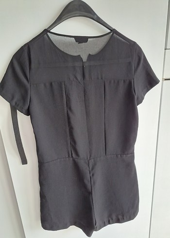 Topshop Kısa Kollu Siyah Mini Tulum - Görsel 6