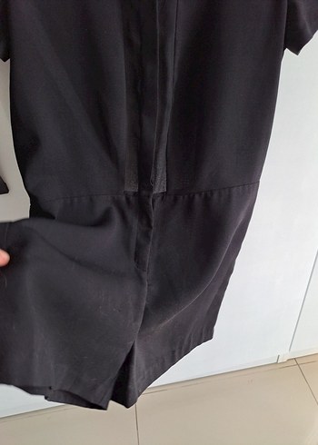 Topshop Kısa Kollu Siyah Mini Tulum - Görsel 5