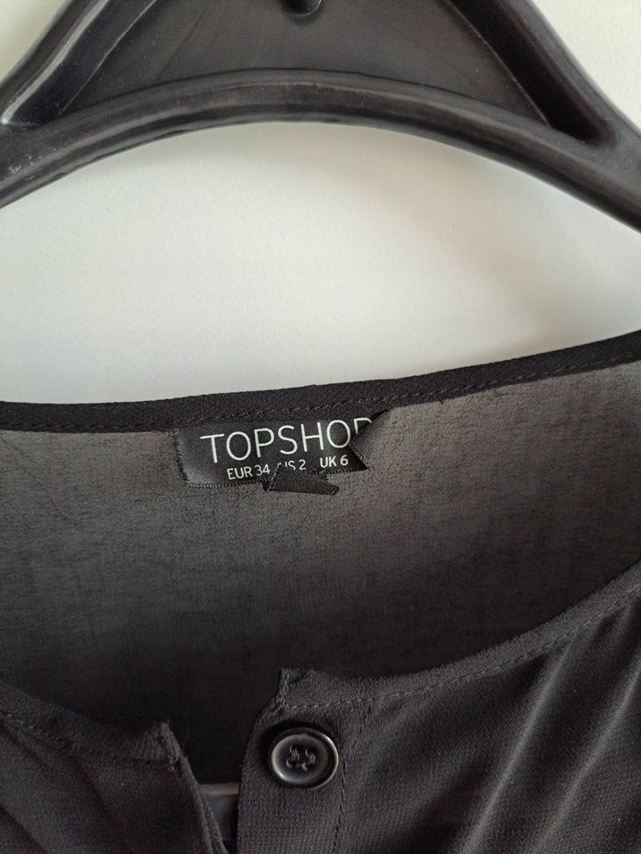 Topshop Kısa Kollu Siyah Mini Tulum - Görsel 2