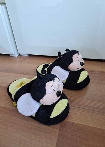 Twigy Sarı Arı Desenli Sıcak Panduf