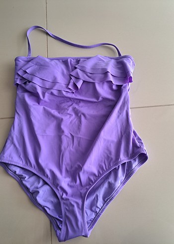 yeni,koton Mor Askılı Fırfırlı Kadın Mayo - Görsel 3